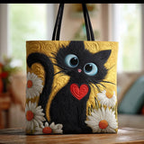 Borsa Artigianale – Gatto Nero tra le Margherite