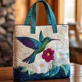 Borsa Trapuntata – Colibrì e Fiore Bianco