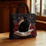 Borsa Artigianale Trapuntata – Gatto Nero sui Libri