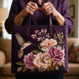 Borsa Artigianale Trapuntata – Colibrì e Orchidee
