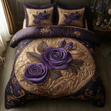 Set Copripiumino Trapuntato 3 Pezzi – Rosa Viola