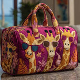 Borsa da viaggio trapuntata Giraffe