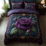 Set Copripiumino Trapuntato 3 Pezzi – Rosa Viola