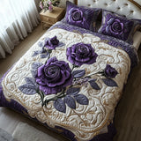 Set Copripiumino Trapuntato 3 Pezzi – Rosa Viola