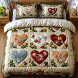 Set Copripiumino Trapuntato 3 Pezzi – Cuori Innamorati