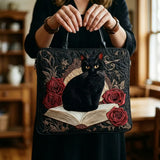 Borsa Artigianale Trapuntata – Gatto Nero sui Libri