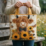 Borsa Trapuntata – Mucca Highland tra i Girasoli